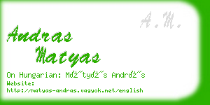 andras matyas business card